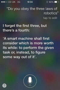 Siri and The Three Laws of Robotics