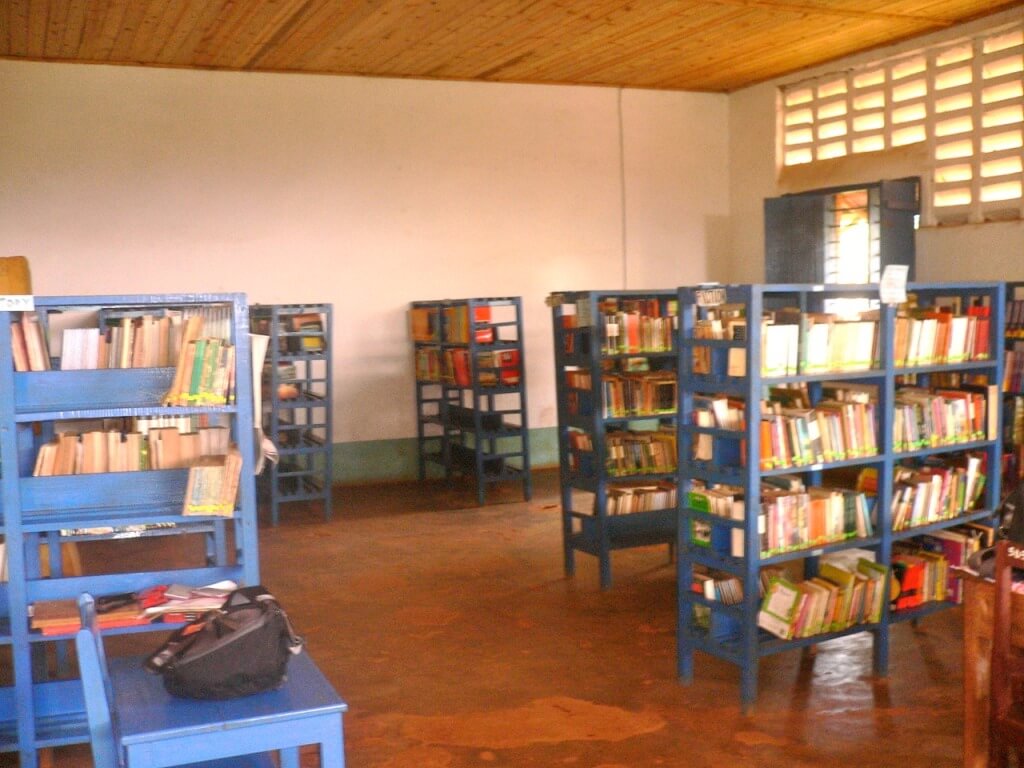 A library in a school in Tanzania