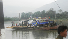 A ferry in Laos