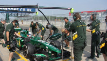 In the Caterham Garage at the Young Driver Tests 2013