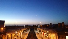 The moon over Loughborough station