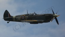 A Supermarine Spitfire over Silverstone