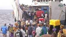 A ferry in Freetown, Sierra Leone