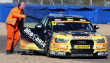Hunter Abbott stops during the BTCC weekend at Donington Park