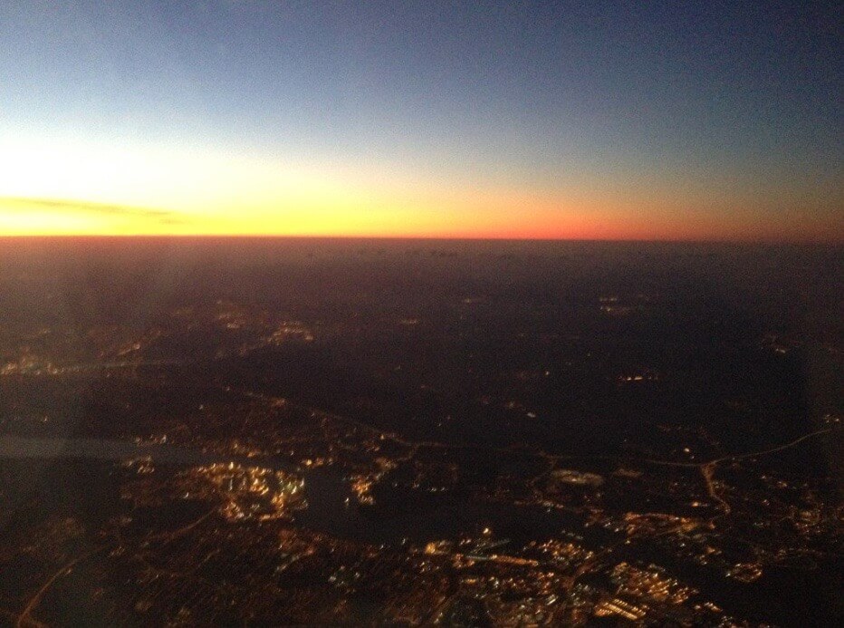 Sunrise on the way to Heathrow